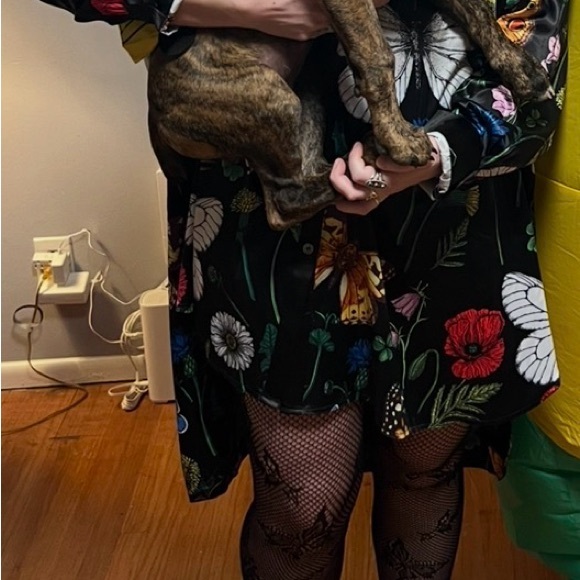 Dressed in LALA Black Floral Long Sleeve Dress - satin - Picture 4 of 4